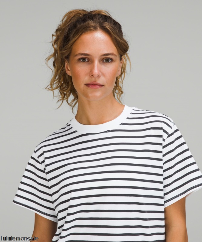 Lululemon Damen DELULU315 | All Yours Baumwoll T-shirt Yachtie Streifen